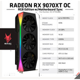 XFX Radeon RX 9070 XT Quicksilver grafische kaart Zwart, RDNA4, GDDR6, 3x DisplayPort, 1x HDMI 2.1