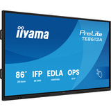 iiyama ProLite TE8613A-B1AG 85.6" 4K Ultra HD Public Display Zwart, Touch, HDMI, DisplayPort, Audio, LAN, WiFi 6, USB-C, Android 14