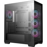 DeepCool CG580 4F midi tower behuizing Zwart | 2x USB-A | 1x USB-C | RGB | Tempered Glass