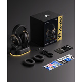 MCHOSE V9 Turbo+ Magnetic Wireless  over-ear gaming headset Hoogglans wit/goud, Nintendo Switch, PlayStation 4, PlayStation 5, Mobiel, Pc, 2.4G / Bluetooth / USB