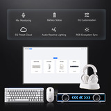 MCHOSE V9 Turbo+ Magnetic Wireless  over-ear gaming headset Hoogglans wit/goud, Nintendo Switch, PlayStation 4, PlayStation 5, Mobiel, Pc, 2.4G / Bluetooth / USB