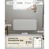 Mill Steel WiFi paneelverwarming PA1500WIFI4, 1500 Watt convector Wit, wifi 2,4 GHz (wifi 6), Bluetooth 5.2, Zigbee 3.0 + App