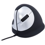 R-Go Tools R-Go HE Break Mouse Zwart/zilver, 3500dpi, Medium (Handlengte 165-185mm), Linkshandig