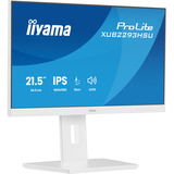 iiyama ProLite XUB2293HSU-W7 21.5" monitor Wit (mat), 100 Hz, HDMI, DisplayPort, Audio, USB