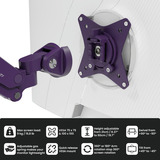Arozzi Alzare Neo - Gas Spring Monitor Arm - Purple monitorarm Paars