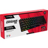 HyperX Alloy Origins 60, gaming toetsenbord Zwart, US lay-out, HyperX Red, RGB leds, Double shot PBT-keycaps