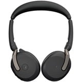 Jabra Evolve2 65 Flex Duo, MS on-ear headset Zwart, Stereo, USB-C, Link380c, Microsoft Teams