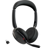 Jabra JBR Evolve2 65 Flex Link380c MS Duo on-ear headset Zwart