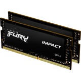 Kingston FURY 16 GB DDR4-3200 (2x 8 GB) Kit laptopgeheugen Zwart, KF432S20IBK2/16, Impact