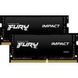 Kingston FURY Impact 16 GB DDR4-3200 (2x 8 GB) laptopgeheugen Zwart, KF432S20IBK2/16, SO-DIMM, XMP 2.0