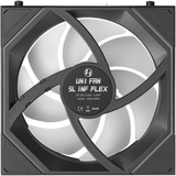 Lian Li UNI FAN SL-INF FLEX 120 Wireless RGB case fans Zwart, 3 stuks, 120 x 124 x 28 mm, PWM, 3 stuks, Incl. Controller