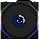 Lian Li UNI FAN TL120 LCD Wireless Single Pack case fan Zwart, 4-pin PWM + 1x 9-pin USB