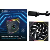 Lian Li UNI FAN TL120 LCD Wireless Single Pack case fan Zwart, 4-pin PWM + 1x 9-pin USB