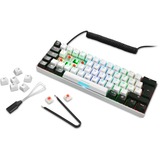 Sharkoon SKILLER SGK50 S4, gaming toetsenbord Wit/zwart, US lay-out, Kailh Blue, RGB leds, Hot-swappable, 60%