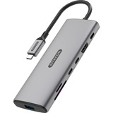 Sitecom 7 in 1 USB-C Power Delivery Multiport Adapter dockingstation Grijs