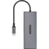 Sitecom 7 in 1 USB-C Power Delivery Multiport Adapter dockingstation Grijs