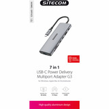 Sitecom 7 in 1 USB-C Power Delivery Multiport Adapter dockingstation Grijs