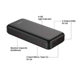 VEGER A20 powerbank 20.000 mAh Zwart