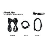 iiyama ProLite X2492HSU-B1 24" monitor Zwart (mat), HDMI, DisplayPort, Audio, USB