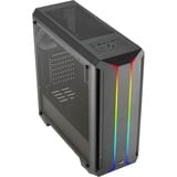 Aerocool Skyline A-BK-v1 midi tower behuizing Zwart | 4x USB-A | RGB | Window