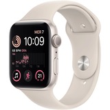 Apple Watch SE smartwatch Wit, 44mm, Sterrenlicht sportbandje, Aluminium, GPS