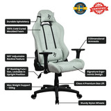 Arozzi Torretta Soft Fabric - Pearl Green gamestoel Groen