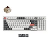 Keychron Q5 Ultra-M3 8K Wireless Custom Mechanical Keyboard, toetsenbord Wit, US lay-out, Keychron Silk POM Brown, 96%, RGB, Hot swap, 8K, 2.4 GHz / Bluetooth 5.2 / USB-C