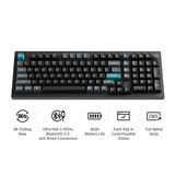 Keychron Q5 Ultra-M3 8K Wireless Custom Mechanical Keyboard, toetsenbord Wit, US lay-out, Keychron Silk POM Brown, 96%, RGB, Hot swap, 8K, 2.4 GHz / Bluetooth 5.2 / USB-C