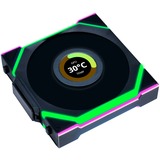 Lian Li UNI FAN SL120 LCD Wireless Reverse Blade case fan Zwart, 4-pin PWM fan-connector
