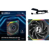 Lian Li UNI FAN SL120 LCD Wireless Reverse Blade case fan Zwart, 4-pin PWM fan-connector