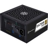 SilverStone DA750R Gold, 750 Watt voeding  Zwart, 1x 12-Pin ATX3.0, 4x PCIe, Kabel-Management