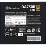 SilverStone DA750R Gold modulaire 750 watt voeding  Zwart, 4x PCIe, ATX3.0