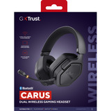 Trust GXT 493 Carus Draadloze  over-ear gaming headset Zwart, 2.4GHz | Bluetooth | Audio (3.5mm)