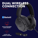 Trust GXT 493 Carus Draadloze headset over-ear gaming headset Zwart, 2.4GHz, Bluetooth, Audio (3.5mm)