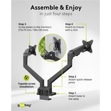 goobay Dual monitorarm Zwart, 17 - 32 inch