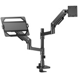 ACT Connectivity Monitorarm met laptophouder office premium, gasveer, paalbevestiging, 1 monitor Zwart