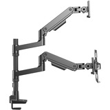 ACT Connectivity Monitorarm met laptophouder office premium, gasveer, paalbevestiging, 1 monitor Zwart