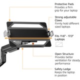 ACT Connectivity Monitorarm met laptophouder office premium, gasveer, paalbevestiging, 1 monitor Zwart