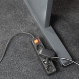 ACT Connectivity Stekkerdoos met lichtgevende schakelaar, 4 sockets, 2 m, zwart Zwart