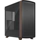 Fractal Design Summit Black TG midi tower behuizing Zwart/houtkleur | 2x USB-A | 1x USB-C | Tempered Glass