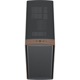 Fractal Design Summit Black TG midi tower behuizing Zwart/houtkleur | 2x USB-A | 1x USB-C | Tempered Glass
