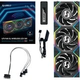 Lian Li UNI FAN SL120 LCD Wireless Reverse Blade RGB case fans Zwart, 3 stuks, 120 x 124.5 x 28 mm, PWM