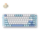 MCHOSE X75 V2 Blue Icy Creamsicle Custom Mechanical Keyboard, toetsenbord Wit/lichtblauw, US lay-out, Kailh Box Icy Creamsicle, 75%, RGB, Hot swap, Double-Shot PBT, draadloos / Bluetooth / USB-C