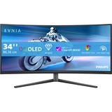 Philips Evnia Curved QD OLED 34" UltraWide gaming monitor Donkergrijs, 2x HDMI, 1x DisplayPort, 175 Hz