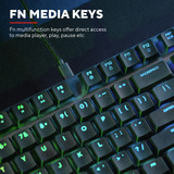 Trust GXT 866 Torix Mechanisch Gaming Toetsenbord  Zwart, US lay-out, Huano Red, met RGB-verlichting