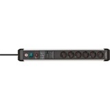 Brennenstuhl Premium-Protect-Line 6-voudig 6-voudige stekkerdoos Zwart/aluminium, 6x stekker, 3 meter