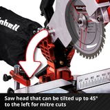 EINHELL Accu Kap & verstekzaag TE-MS 18/210 Li-Solo afkort- en verstekzaag Rood/zwart, Accu en oplader niet inbegrepen