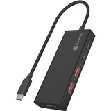 ICY BOX 4-poorts hub met USB-C 3.2 Gen 2  usb-hub Zwart, IB-HUB1436-CPD, 2x USB-a, 2x USB-C