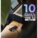 ICY BOX 4-poorts hub met USB-C 3.2 Gen 2  usb-hub Zwart, IB-HUB1436-CPD, 2x USB-a, 2x USB-C