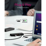 ICY BOX 4-poorts hub met USB-C 3.2 Gen 2  usb-hub Zwart, IB-HUB1436-CPD, 2x USB-a, 2x USB-C